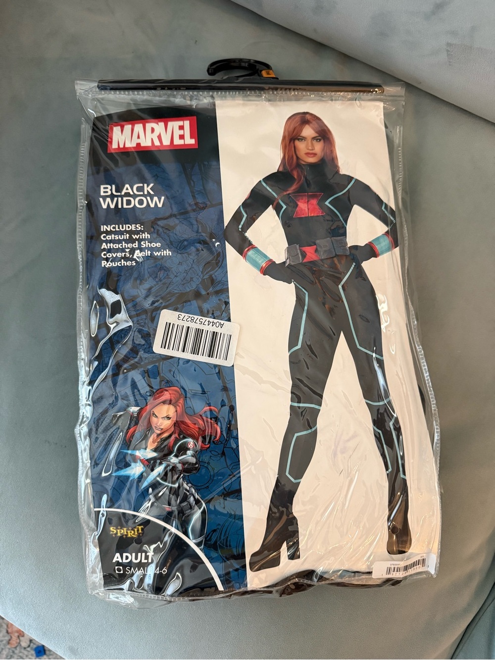 Marvel Black Widow Women's Black Jumpsuit with Teal Accents